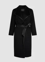 Wrap Style Wool Blend Coat