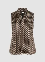 Geometric Print Sleeveless Blouse