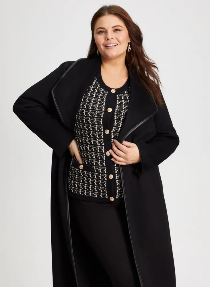 Laura Plus Wrap Style Wool Blend Coat