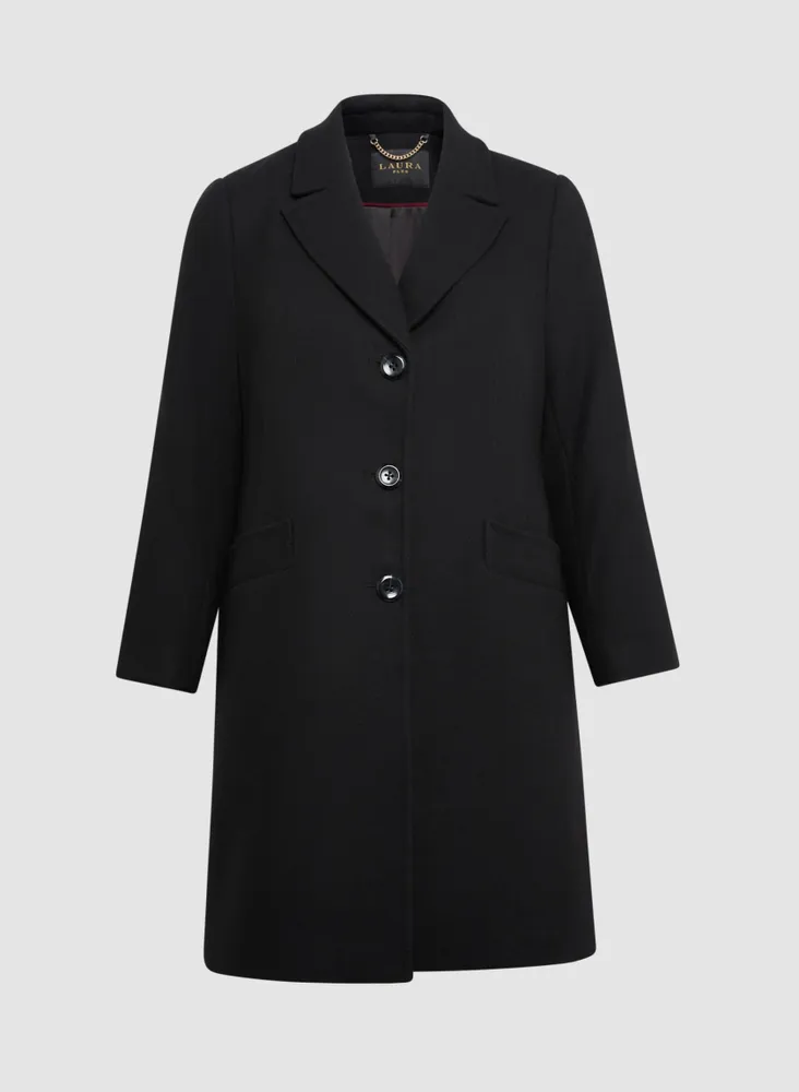 Mid-Length Wool Blend Coat