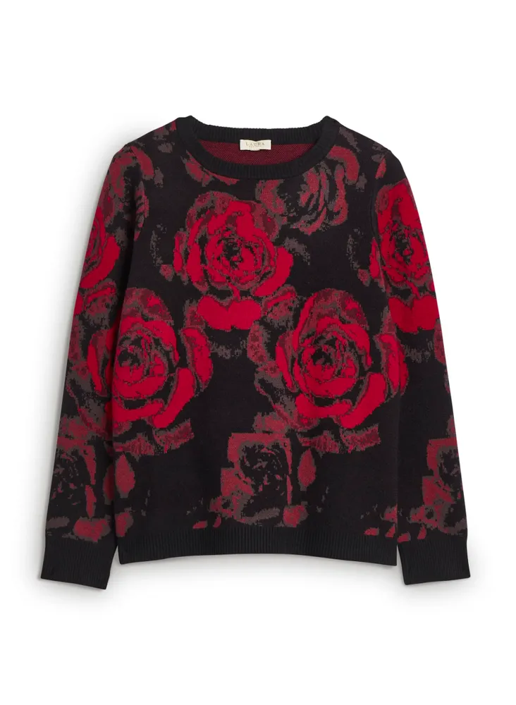 Rose Motif Sweater
