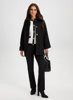 Wide Sleeve Wool Blend Coat