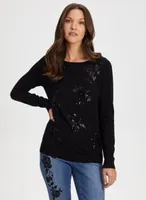 Floral Sequin Detail Top