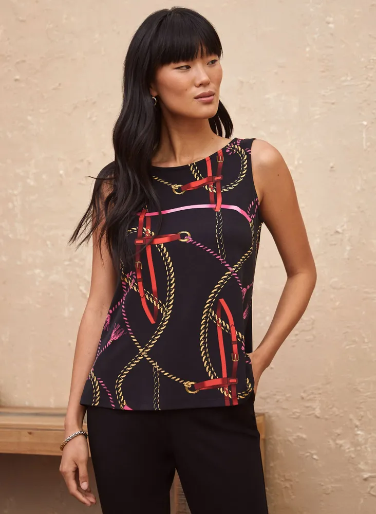 Sleeveless Chain Print Top