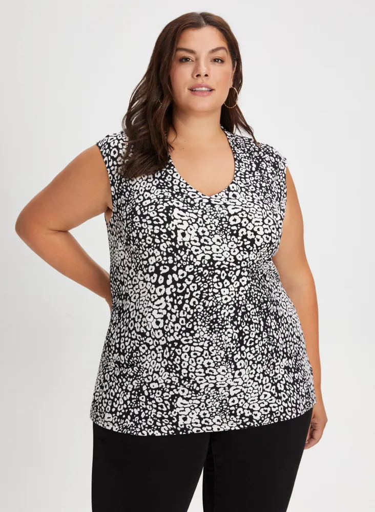 Sleeveless Animal Print Top