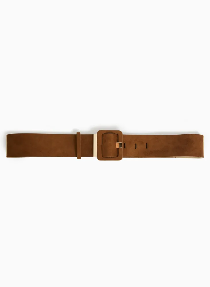 Faux Suede Elastic Belt