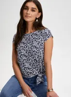 Floral Print Tie-Waist Top