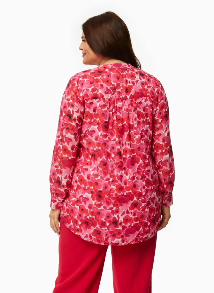 Laura Plus Puff Sleeve Floral Blouse