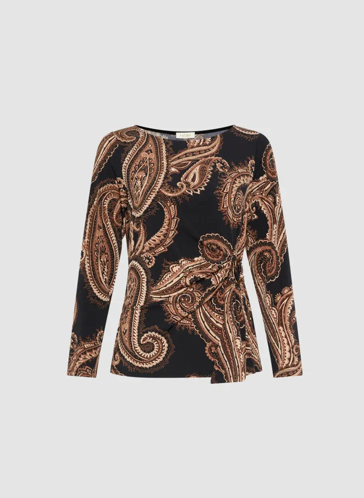 Paisley Print Long Sleeve Top