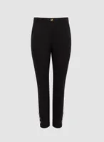 Button Detail Slim Leg Pants