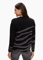 Wool Blend Zebra Motif Sweater