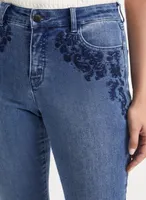 Embroidered Straight Leg Jeans