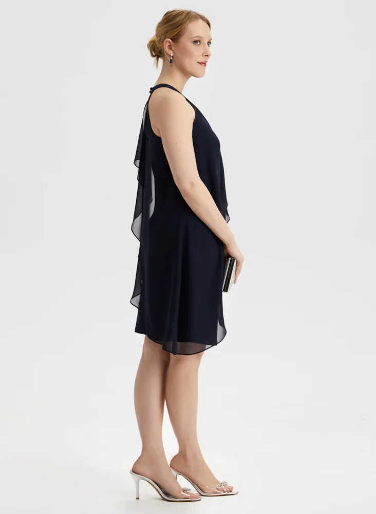 Cleo Neck Ruffle Dress