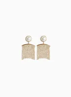 Pearl & Cascading Crystal Earrings