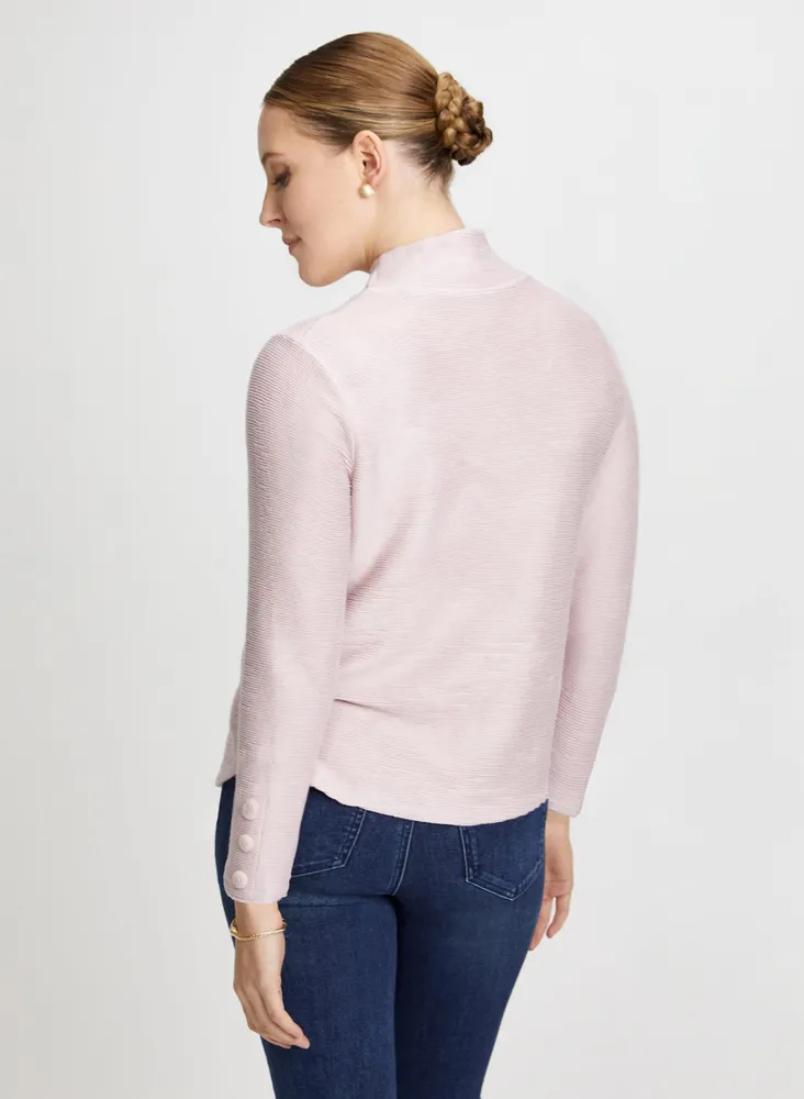 Ottoman Knit Mock Neck Top