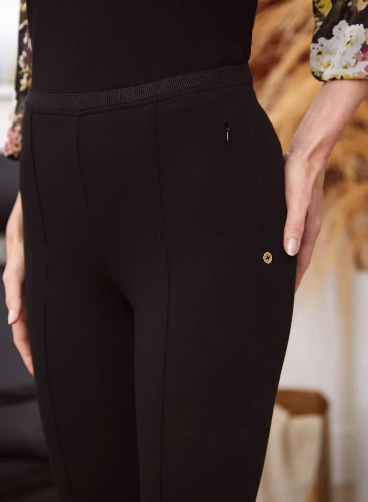 Pintuck Detail Pull-On Pants