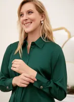 Satin Button-Up Blouse