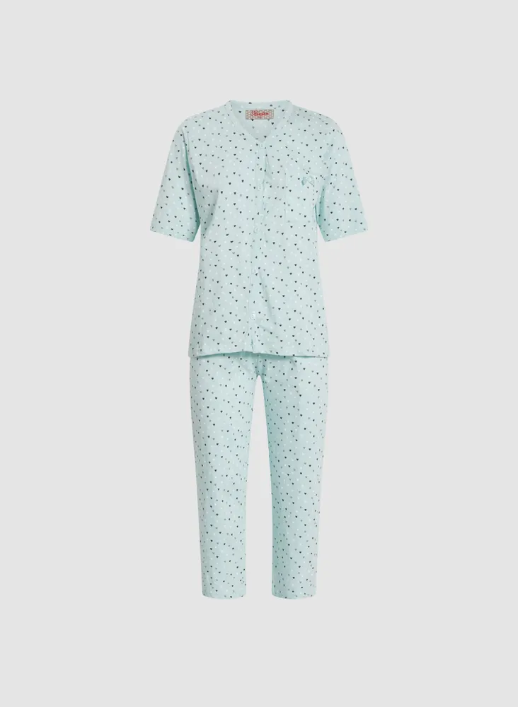 Heart Print Pyjama Set