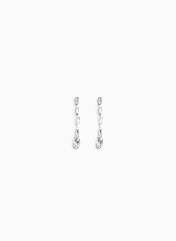 Crystal & Baguette Dangle Earrings