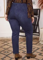 Paisley Appliqué Straight Leg Jeans