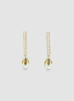 Pearl Drop Crystal Earrings