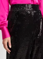 Sequin Detail Wide Leg Pants