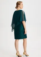 Lace & Sequin Poncho Dress