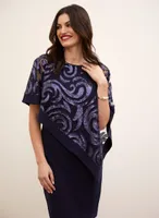 Sequin Swirl Poncho Dress