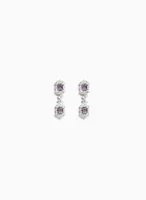 Three-Tier Crystal & Rhinestone Earrings
