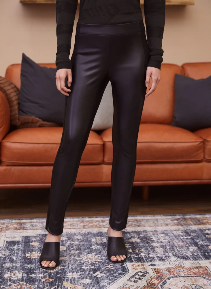 Vegan Leather Pull On Legging