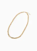 Gold Metallic Chain Link Necklace