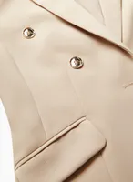 Button Detail 3/4 Sleeve Blazer