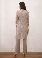 Sequin Lace Jacket, Cami & Pants