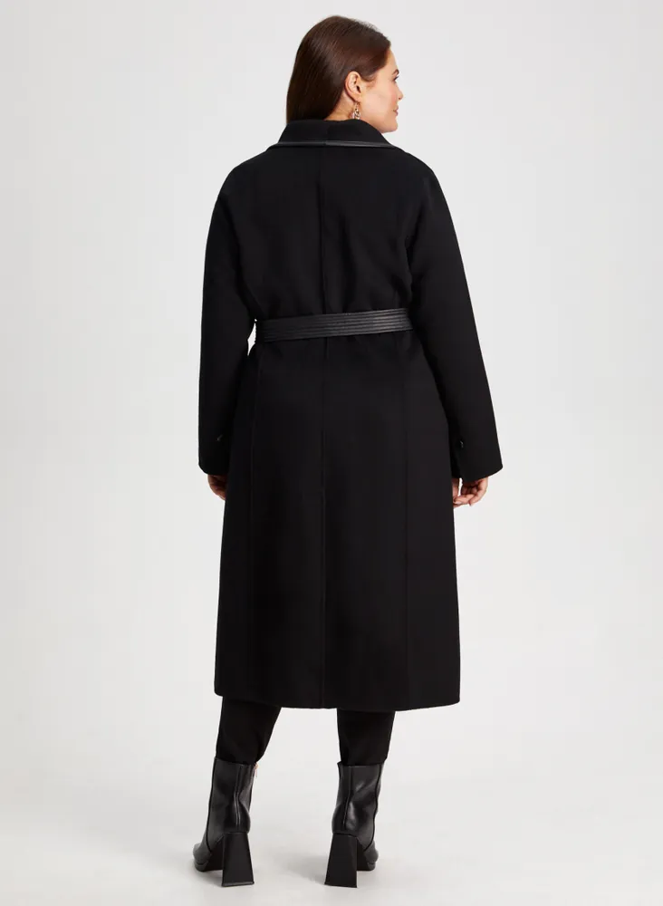 Laura Plus Mid-Length Wool Blend Coat