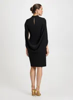 Cut-Out Detail Drape Sleeve Dress