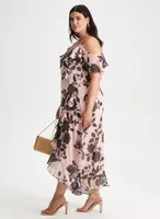 Floral Motif V-Neck Dress