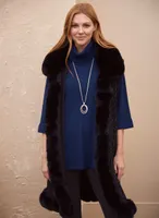 Sleeveless Faux Fur Poncho