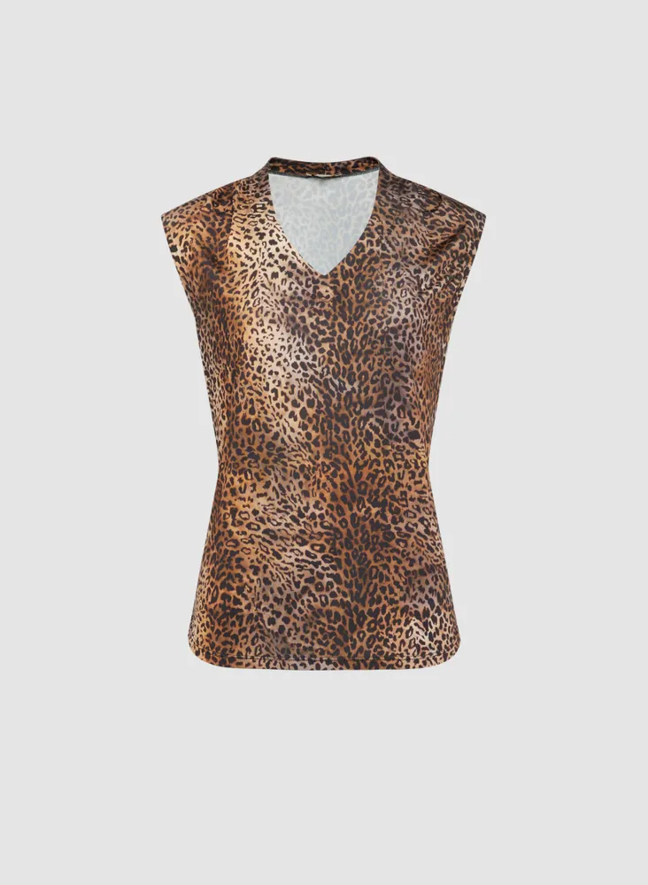 Leopard Print Sleeveless Top