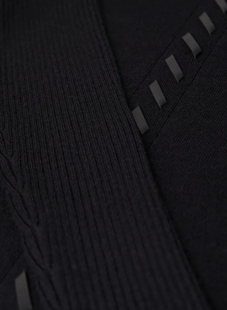 Stitch Detail Cowl Neck Sweater
