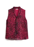 Animal Print Sleeveless Blouse