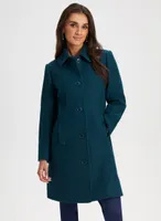 Club Collar Wool Blend Coat