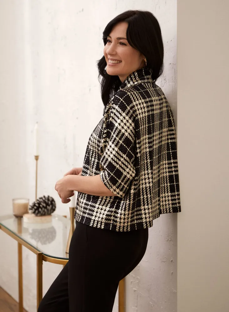 Laura Petites Houndstooth Print Blazer