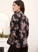 Funnel Neck Floral Print Top