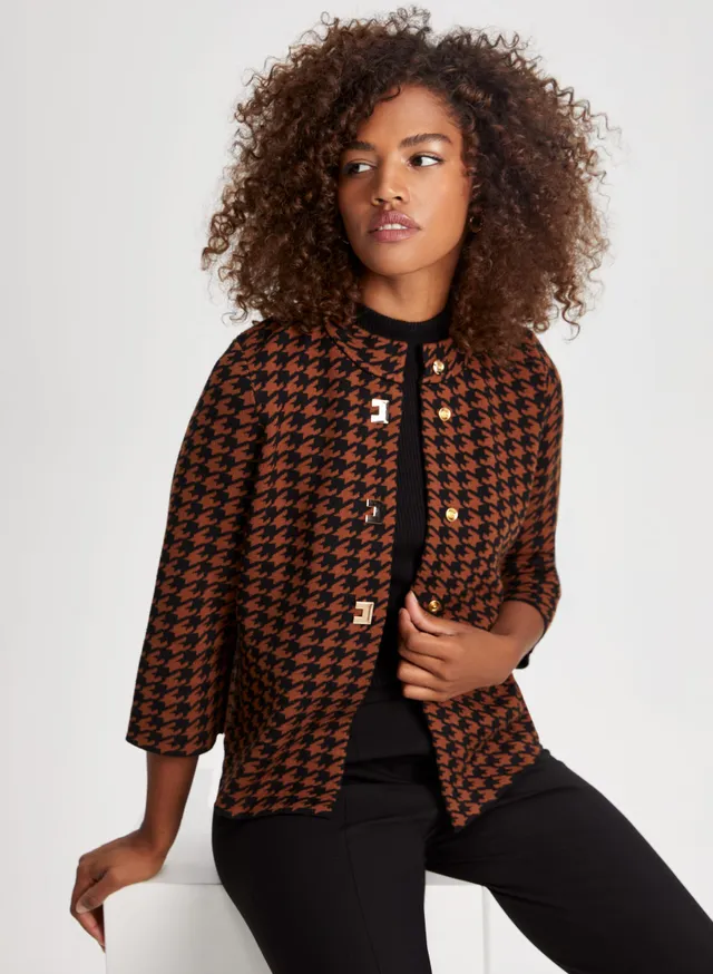 Laura Petites Houndstooth Print Blazer