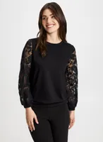 Floral Organza Sleeve Top