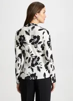 Floral Print Wrap-Style Top