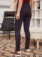 Zipper Detail Faux Suede Leggings