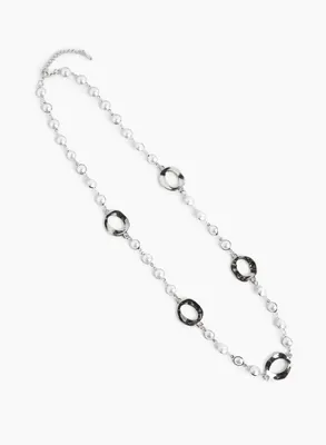 Open Ring Pearl Necklace