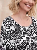 Off The Shoulder Tile Print Top