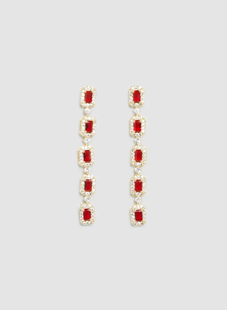 Tiered Crystal & Rhinestone Earrings